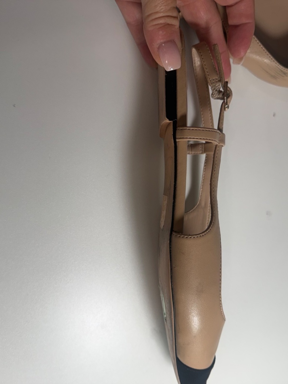 Saks fifth Avenue Leather Colorblock Pattern Slingback Flats - Picture 5 of 10
